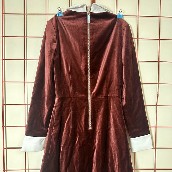 Ted Baker Red Velvet Dress - 0 - Picture 2 of 6